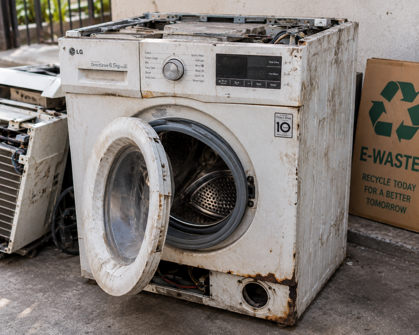 Person handing over old electronics for e-waste recycling in Panchkula