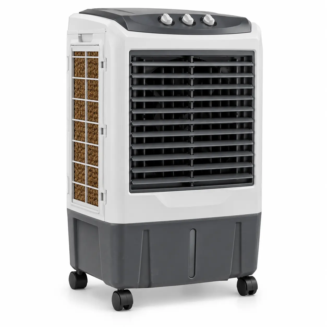 Complete used upright air cooler prepared for scrap buyer inspection and pickup evaluation