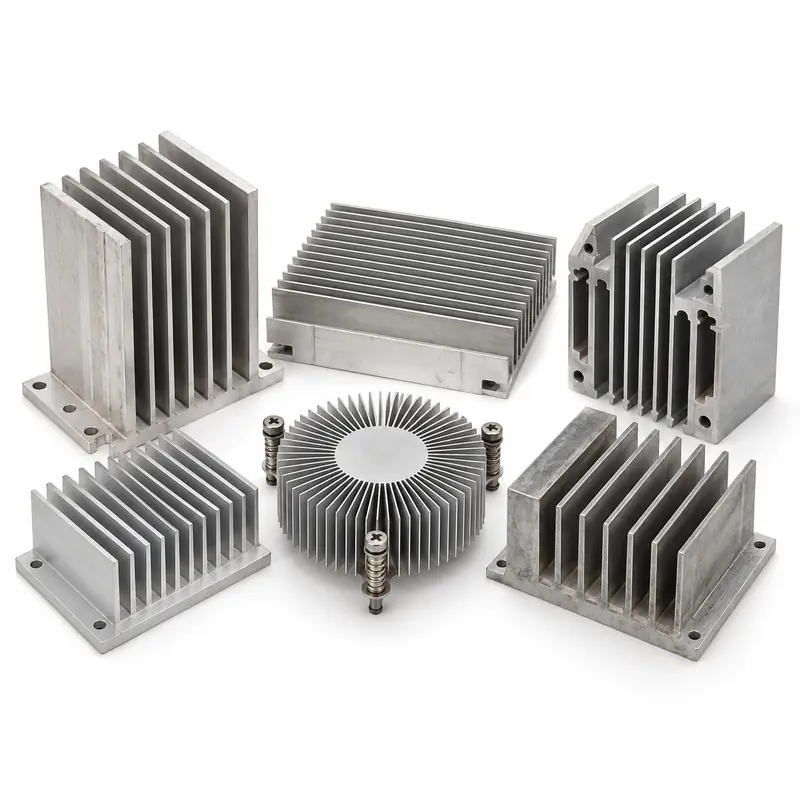 Aluminium Heat Sinks arranged safely for scrap, reuse or recycling pickup evaluation
