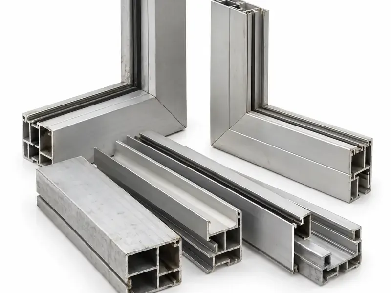 Aluminium Window Sections sorted and prepared for aluminium scrap pickup evaluation