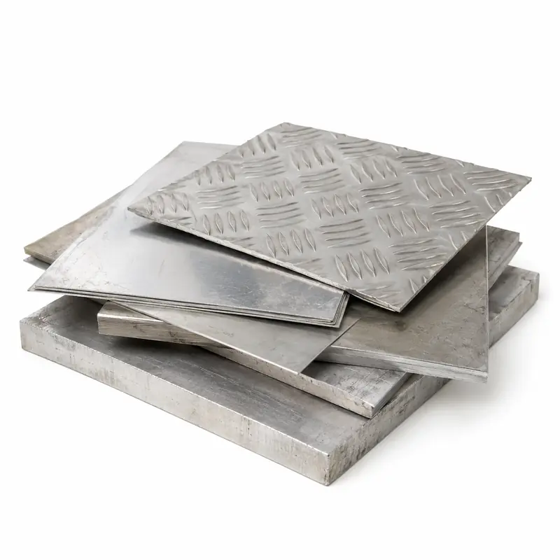 Aluminium Sheets and Plates arranged safely for scrap, reuse or recycling pickup evaluation