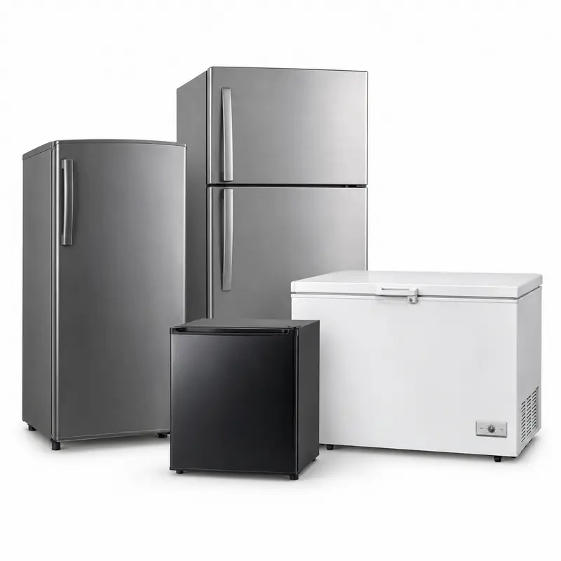 Refrigeration Appliances sorted and prepared for appliance scrap pickup evaluation