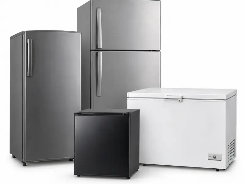 Refrigeration Appliances sorted and prepared for appliance scrap pickup evaluation
