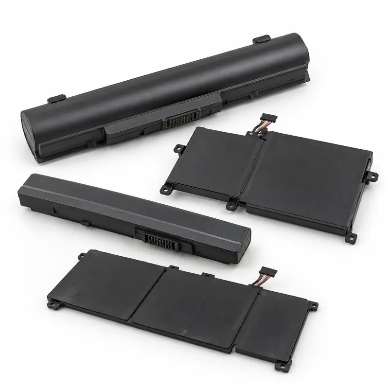 Laptop Batteries arranged safely for scrap, reuse or recycling pickup evaluation