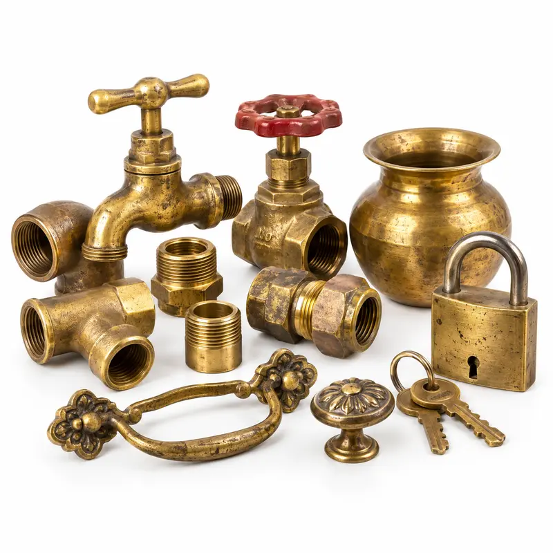 Sorted brass scrap prepared for buyer evaluation and available doorstep pickup