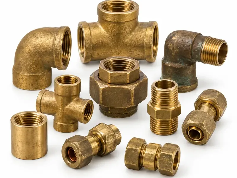 Brass Fittings sorted and prepared for brass scrap pickup evaluation