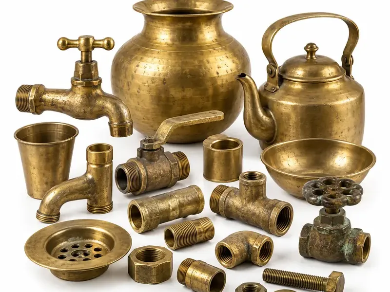 Mixed Brass sorted and prepared for brass scrap pickup evaluation