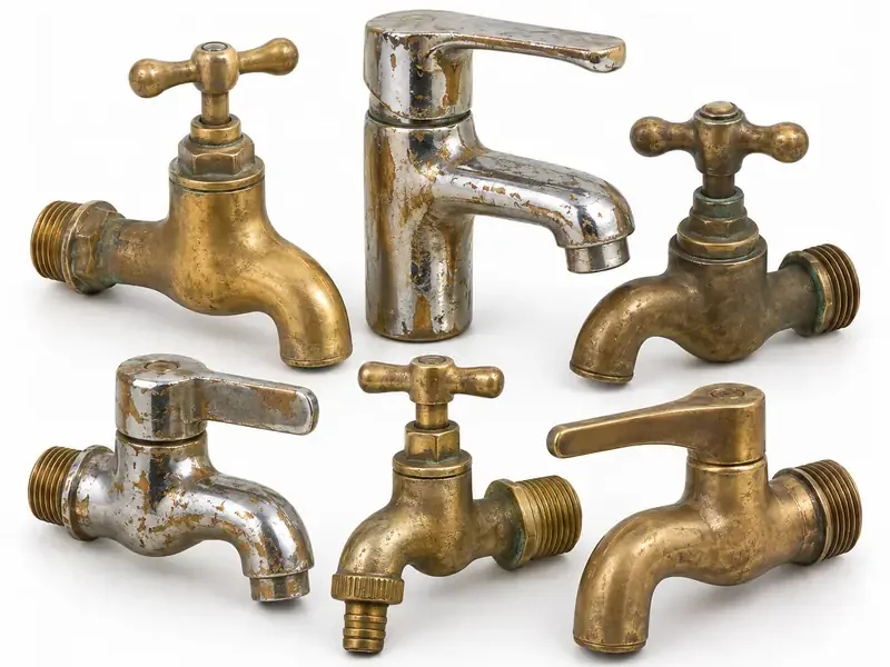 Brass Taps sorted and prepared for brass scrap pickup evaluation