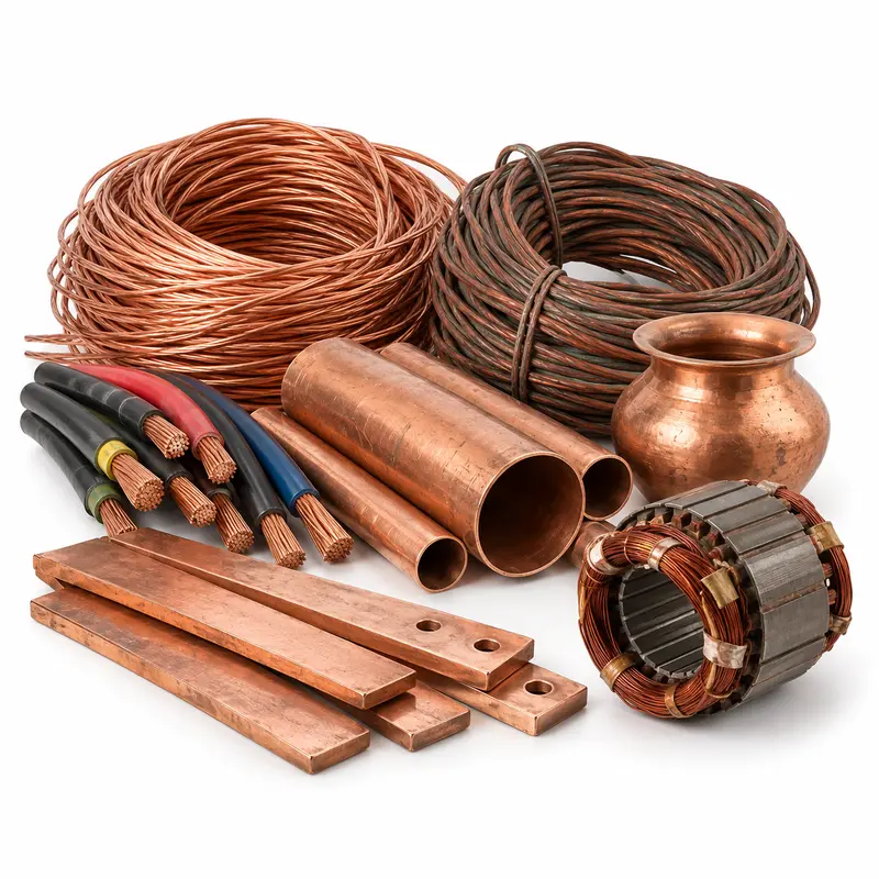 Sorted copper scrap prepared for buyer evaluation and available doorstep pickup
