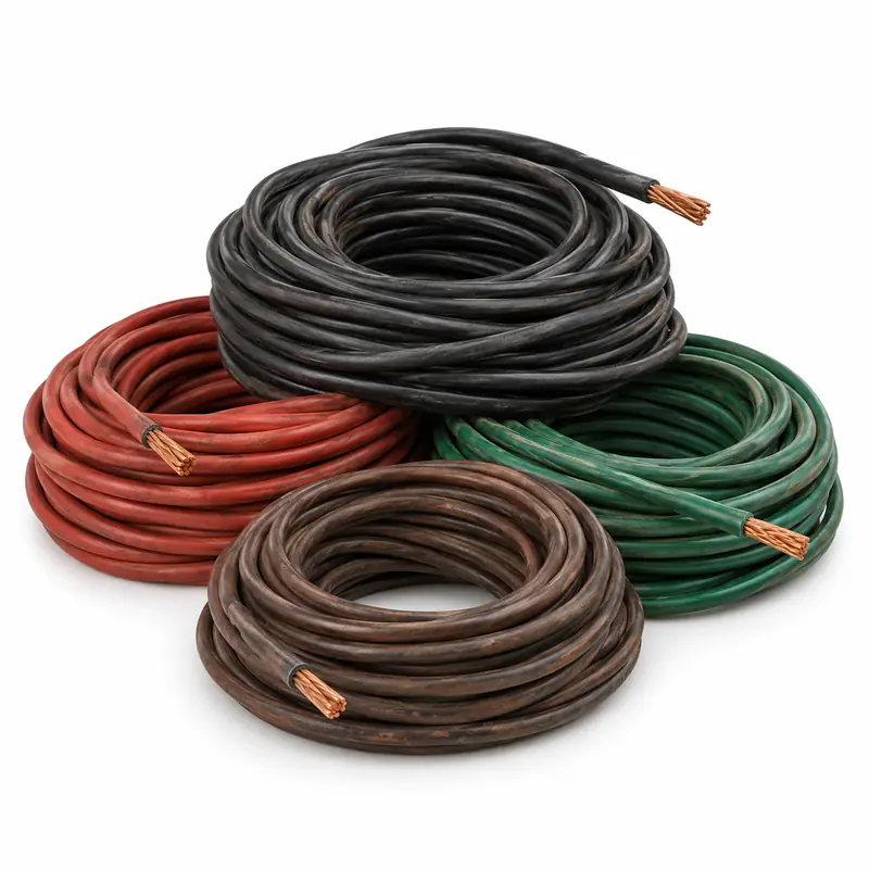 Insulated Copper Wire arranged safely for scrap, reuse or recycling pickup evaluation