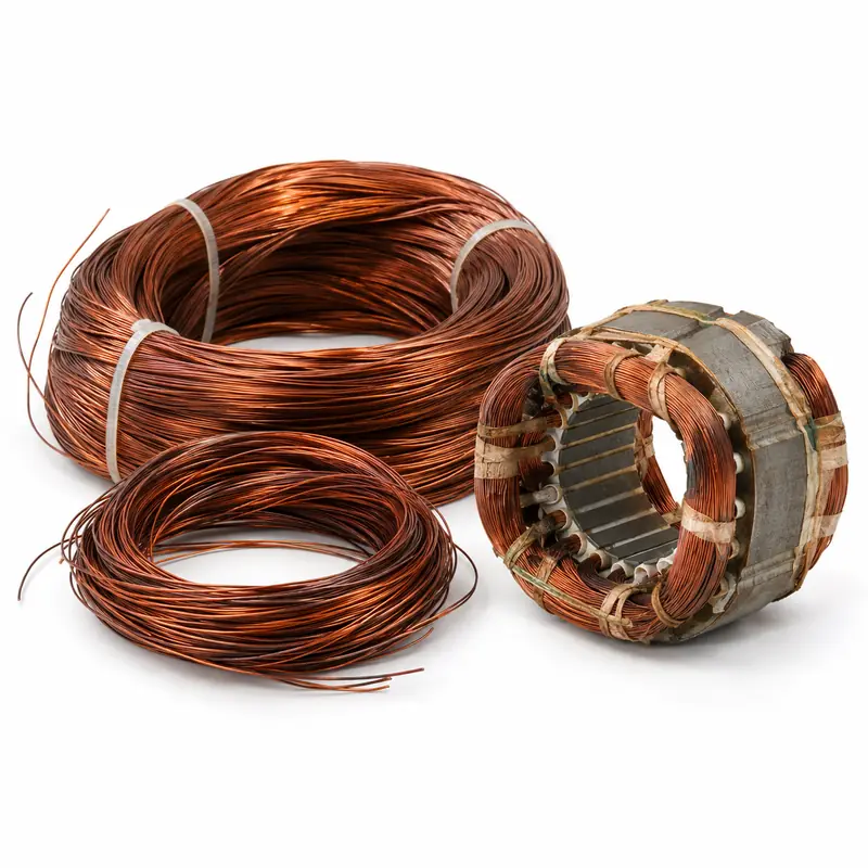 Motor Winding Copper arranged safely for scrap, reuse or recycling pickup evaluation