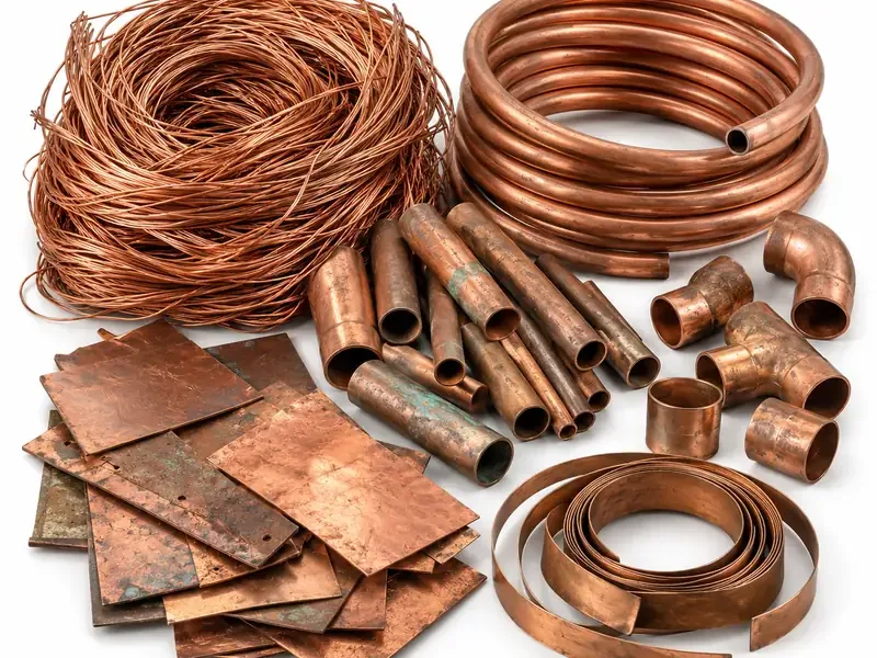 Mixed Copper sorted and prepared for copper scrap pickup evaluation