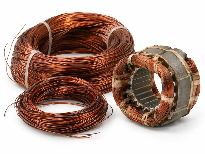 Motor Winding Copper sorted and prepared for copper scrap pickup evaluation