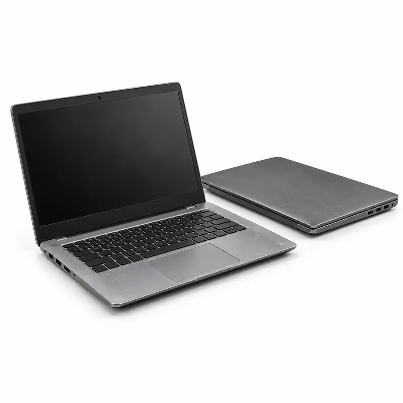 Two old generic laptop computers prepared for e-waste pickup evaluation