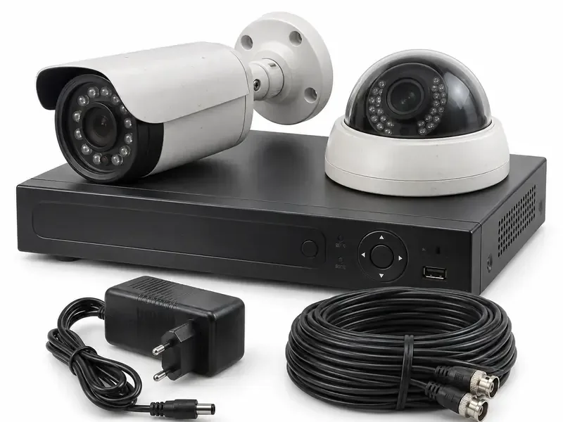 Used CCTV cameras and surveillance equipment ready for e-waste pickup
