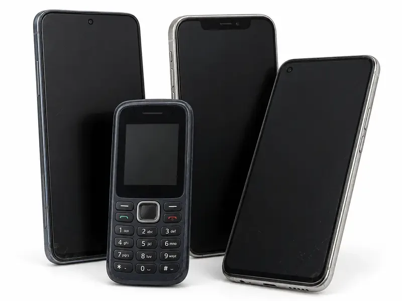 Used smartphones and mobile phones prepared for e-waste evaluation