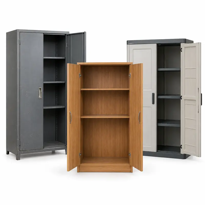 Cupboards arranged safely for scrap, reuse or recycling pickup evaluation