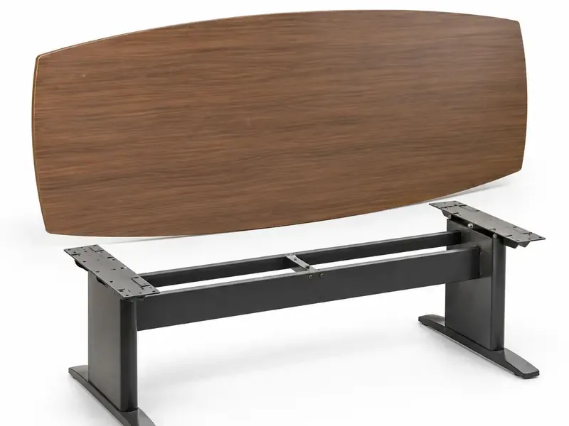 Conference Tables sorted and prepared for furniture scrap pickup evaluation