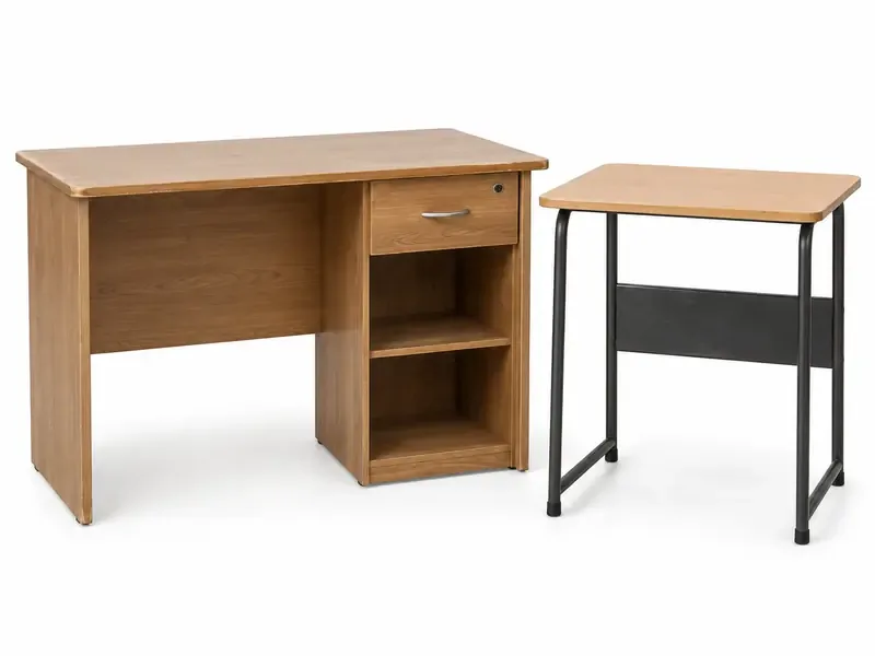 Study Tables sorted and prepared for furniture scrap pickup evaluation