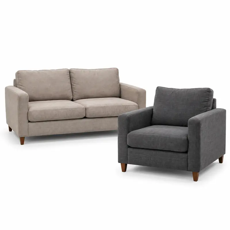 Sofas arranged safely for scrap, reuse or recycling pickup evaluation