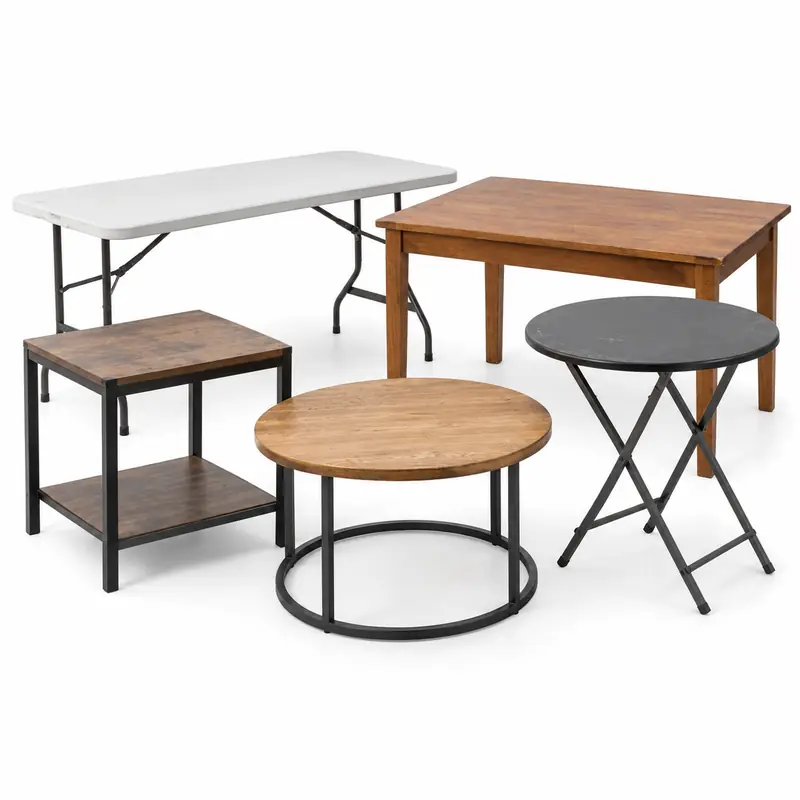 General Tables arranged safely for scrap, reuse or recycling pickup evaluation