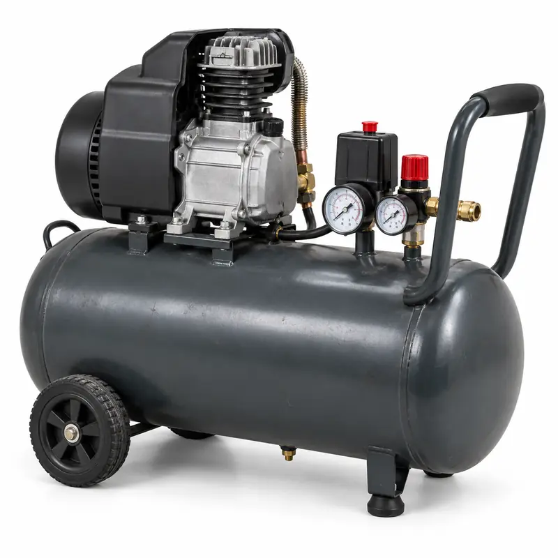 Air Compressors arranged safely for scrap, reuse or recycling pickup evaluation