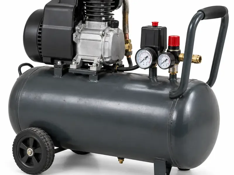 Air Compressors sorted and prepared for industrial and machinery scrap pickup evaluation