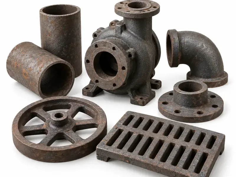 Cast Iron sorted and prepared for iron scrap pickup evaluation