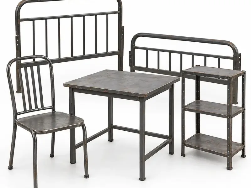 Iron Furniture and Fixtures sorted and prepared for iron scrap pickup evaluation