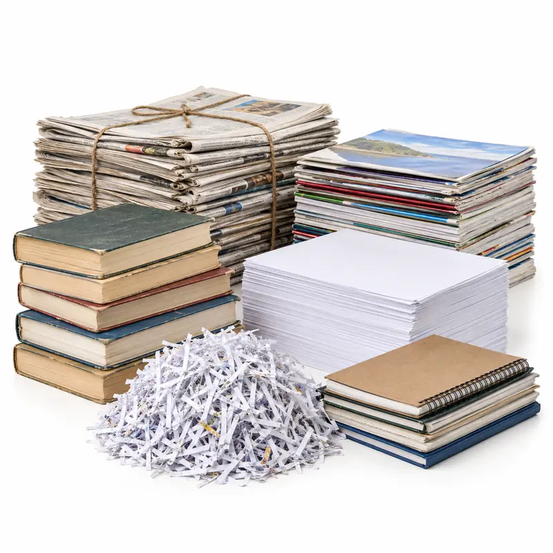 Sorted paper scrap prepared for buyer evaluation and available doorstep pickup