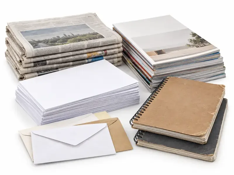 Mixed Paper sorted and prepared for paper scrap pickup evaluation
