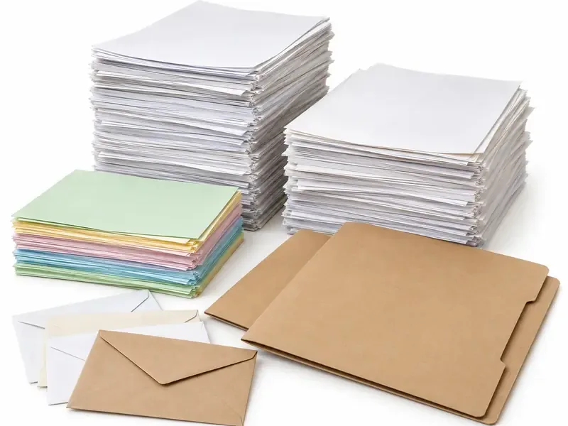 Office Paper sorted and prepared for paper scrap pickup evaluation