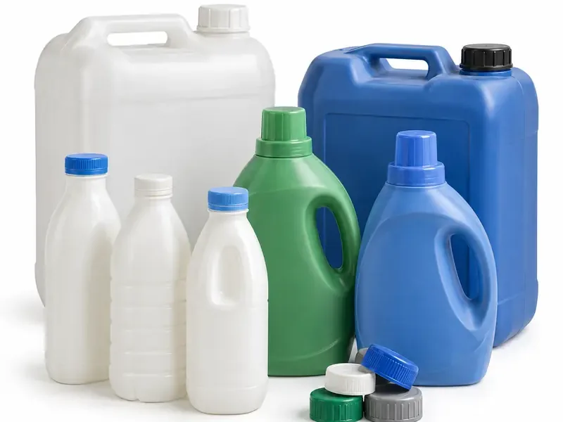 HDPE Plastic sorted and prepared for plastic scrap pickup evaluation