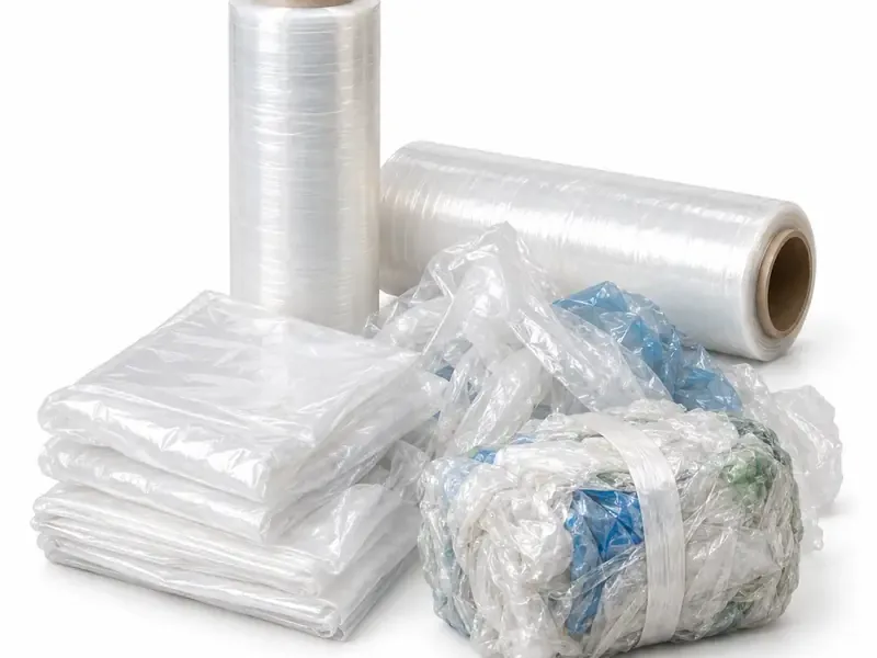 LDPE Plastic sorted and prepared for plastic scrap pickup evaluation