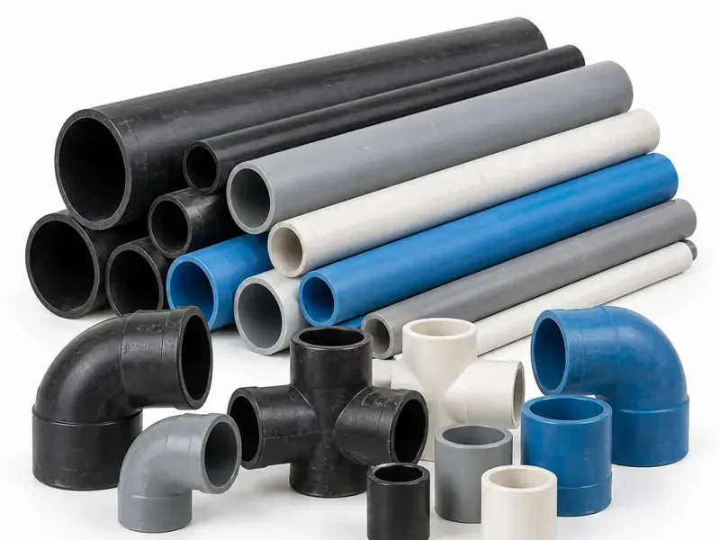Plastic Pipes sorted and prepared for plastic scrap pickup evaluation