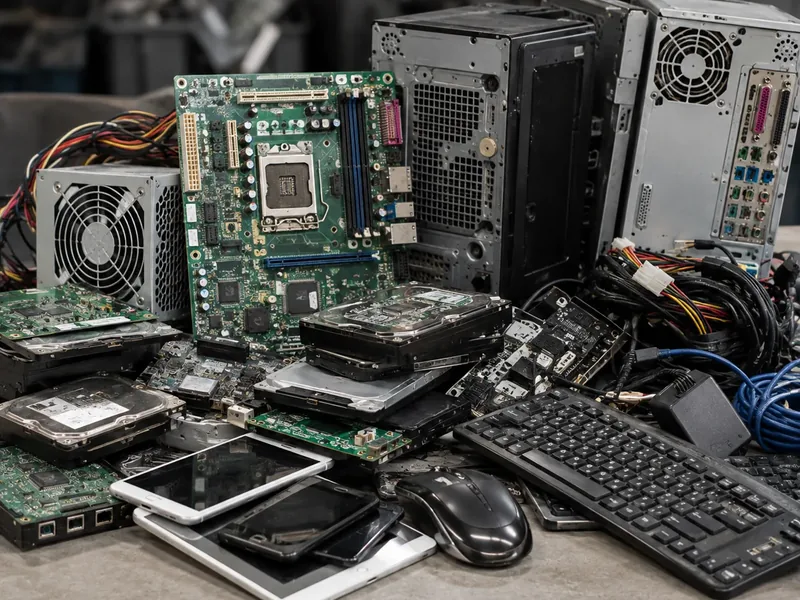 E-Waste prepared for scrap evaluation