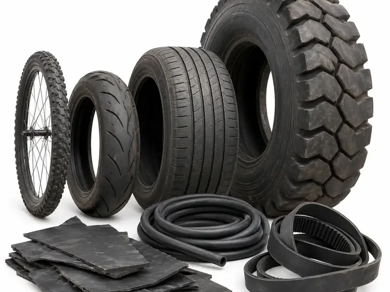 Rubber and Tyre Scrap prepared for scrap evaluation