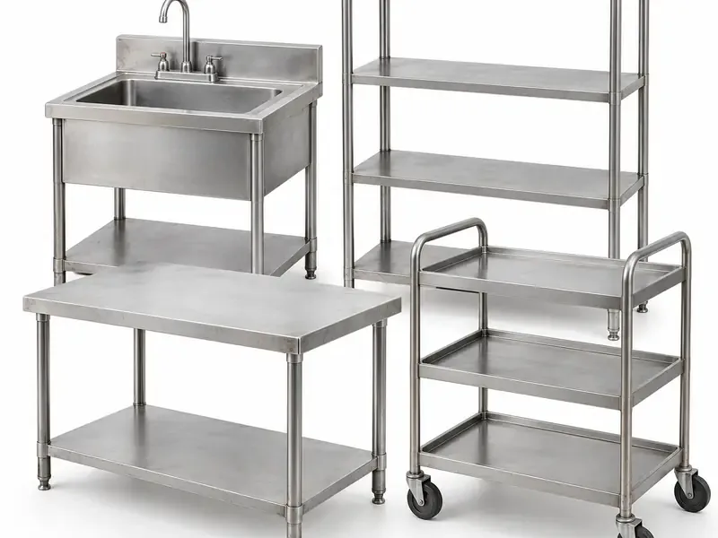 Stainless-Steel Kitchen Equipment sorted and prepared for stainless steel scrap pickup evaluation
