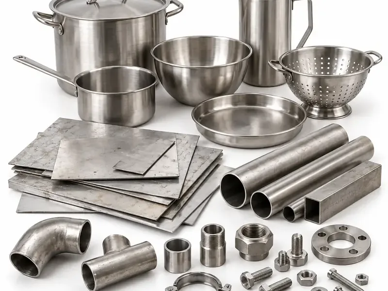 Mixed Stainless Steel sorted and prepared for stainless steel scrap pickup evaluation