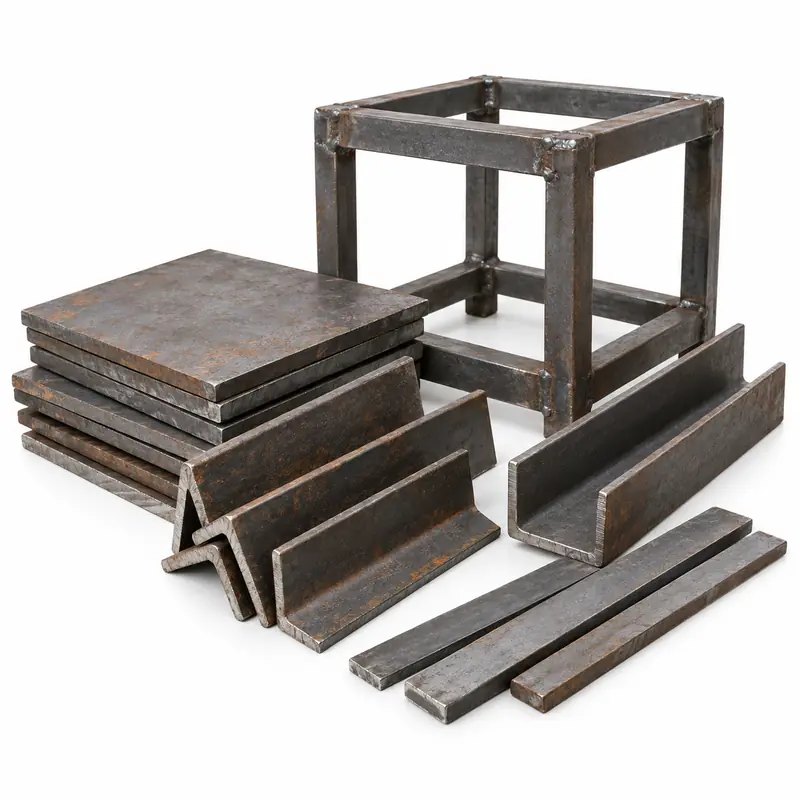 Mild Steel arranged safely for scrap, reuse or recycling pickup evaluation