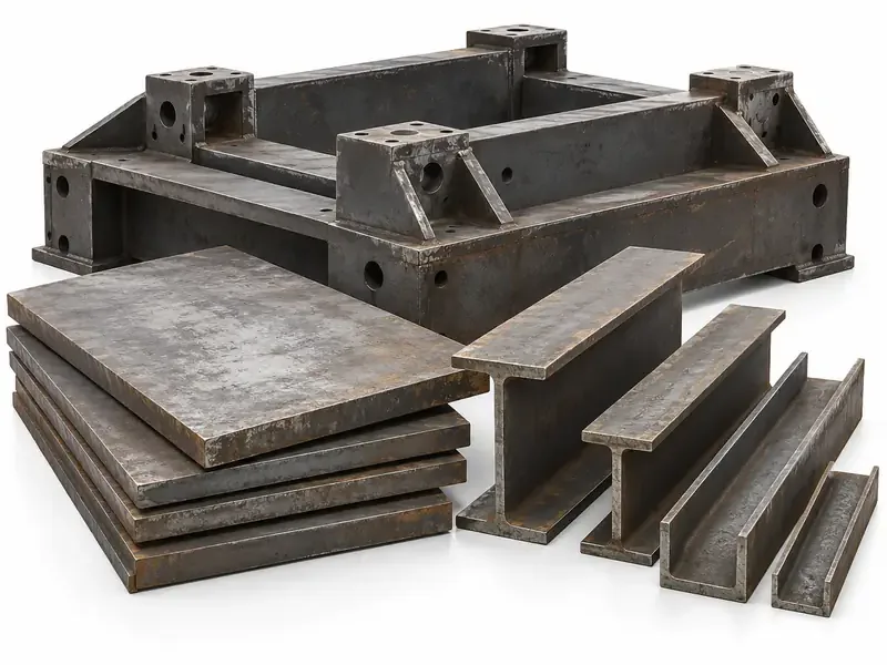 Heavy Steel sorted and prepared for steel scrap pickup evaluation