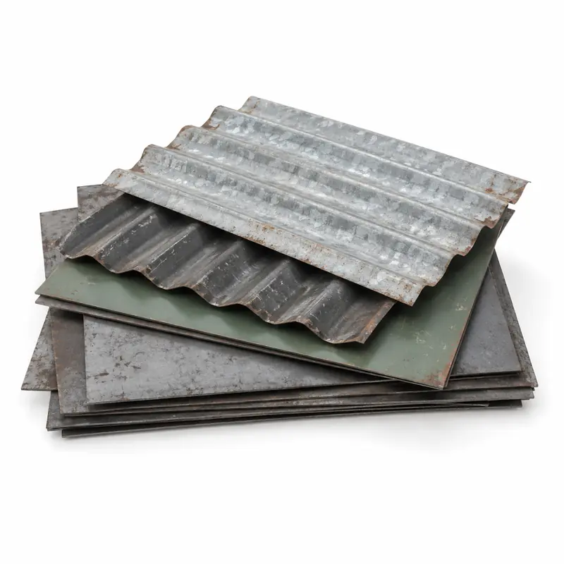 Steel Sheets arranged safely for scrap, reuse or recycling pickup evaluation
