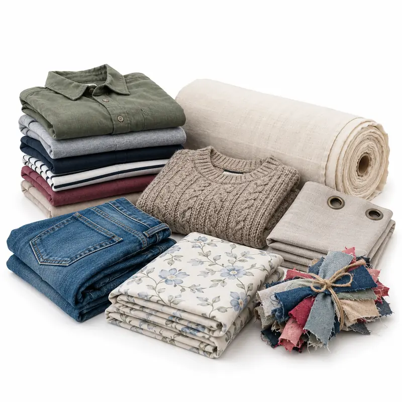 Bedsheets and Curtains arranged safely for scrap, reuse or recycling pickup evaluation