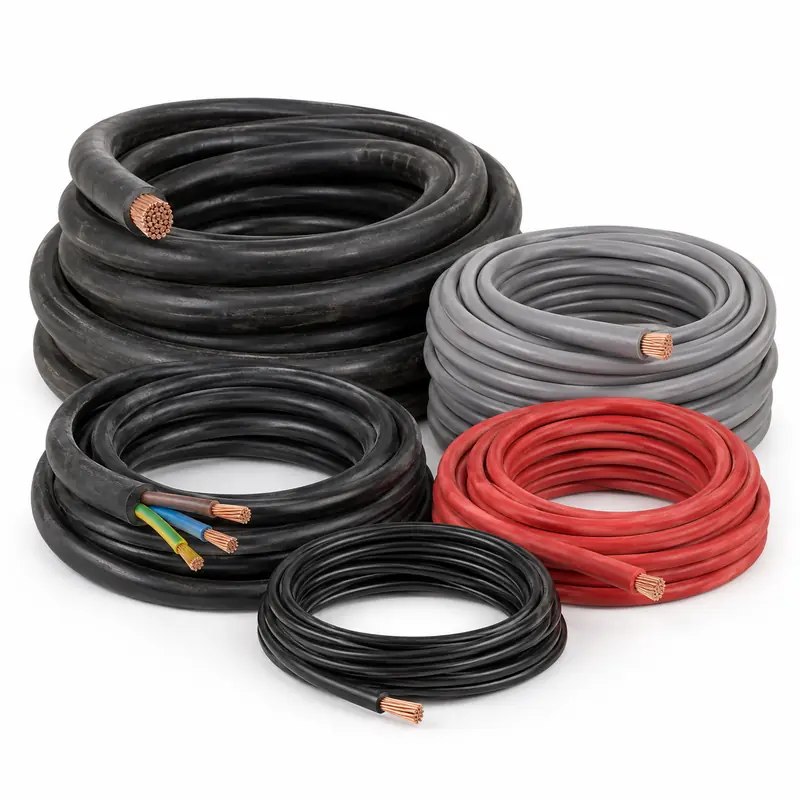 Copper Cables arranged safely for scrap, reuse or recycling pickup evaluation
