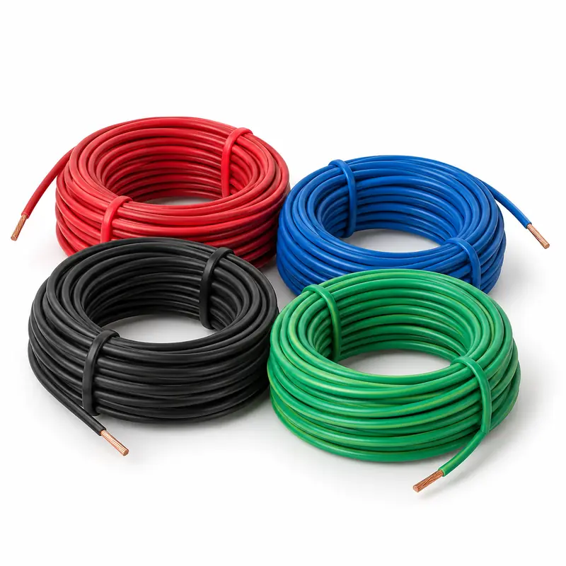 Household Electrical Wires arranged safely for scrap, reuse or recycling pickup evaluation