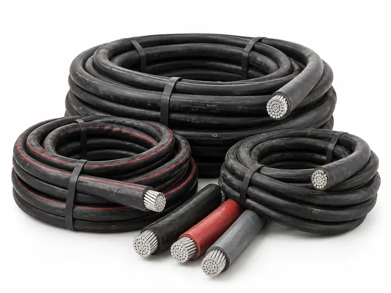 Aluminium Cables sorted and prepared for wire and cable scrap pickup evaluation