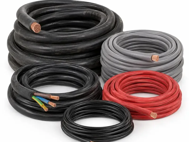 Copper Cables sorted and prepared for wire and cable scrap pickup evaluation