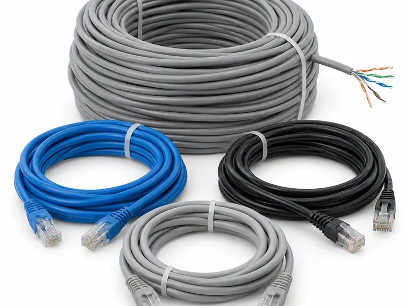 Data and Network Cables sorted and prepared for wire and cable scrap pickup evaluation