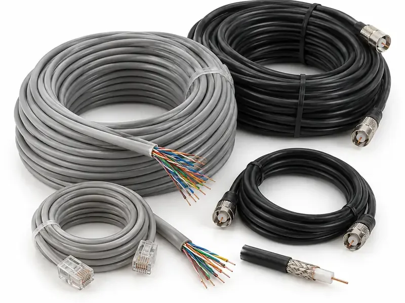 Telecom Cables sorted and prepared for wire and cable scrap pickup evaluation