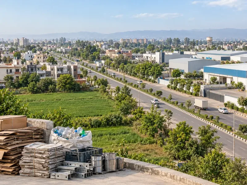 Dera Bassi cityscape representing scrap pickup guidance